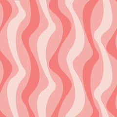 Wavy organic stripes seamless pattern in shades of pink. Pretty background for invitations and graphic design projects. Great for textiles, fashion, decor and stationery items. Vector.