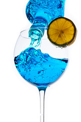 blue drink in glass