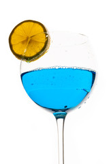 blue drink in glass