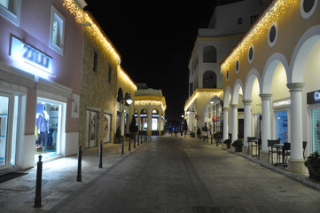 Fototapeta na wymiar The beautiful Christmas Night Limassol Marina in Cyprus
