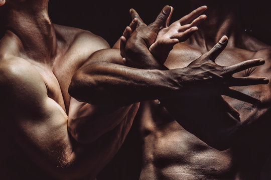 opposite,body,hands,art