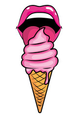 Pop art ice cream cartoon