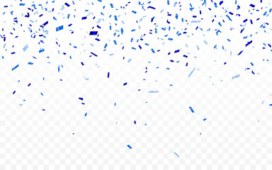 Blue confetti. Celebration carnival ribbons. Luxury greeting card. Vector illustration - obrazy, fototapety, plakaty