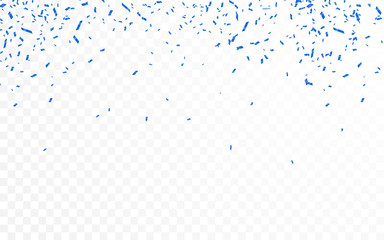Blue confetti. Celebration carnival ribbons. Luxury greeting card. Vector illustration
