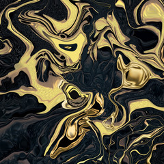 Abstract liquid gold background. Acrylic pouring
