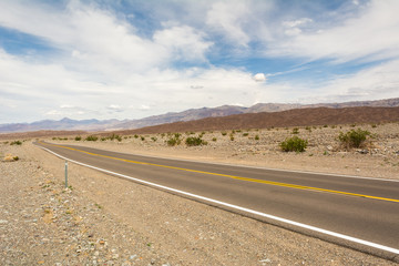 Road through Death Valley National Park in California. USA