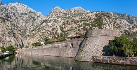 Fototapeta na wymiar Fortress walls in Kotor, Montenegro