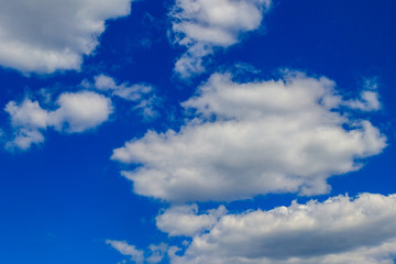 White clouds in blue sky