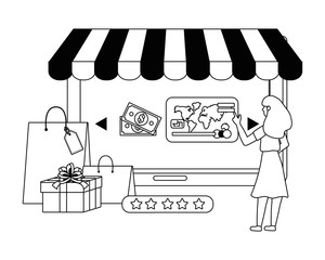 Woman shopping design vector illustration