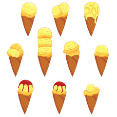 Hand drawn lemon ice cream.