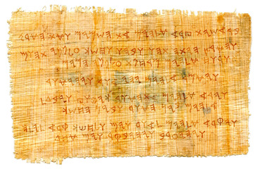 The Phœnician manuscript. The most first Alphabet in The World, Proto-writing. The Middle East, c.1500–1200 B.C. Ancient papyrus, sheet of parchment, Ragged scroll, handmade paper, textured canvas.