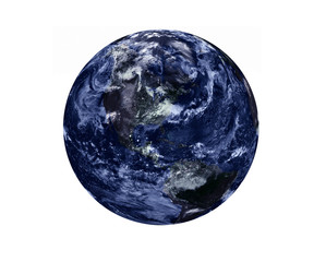 High detailed Dark Planet Earth of solar system with atmosphere isolated. Science fiction. Elements of this image were furnished by NASA.