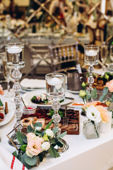 Decorated meadow for wedding ceremony.