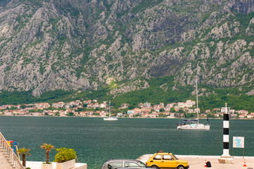 Bay of Kotor from the heights. View from Mount Lovcen to the bay. View down from the observation...