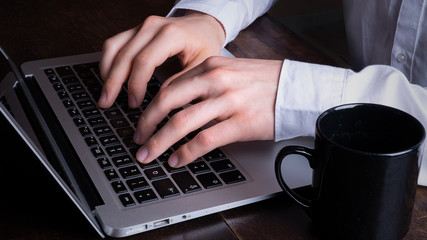 businessman working on laptop in office