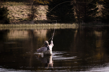Fototapeta na wymiar fishing in lake