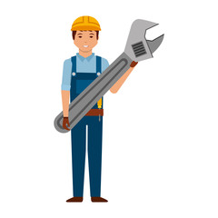 worker man with wrench tool