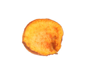Tasty sweet potato chip isolated on white