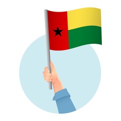 Guinea-Bissau flag in hand icon