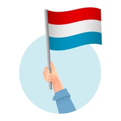 luxembourg flag in hand icon