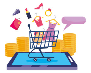 shopping online design vector illustration
