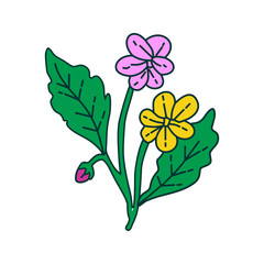 Flower Leaf Illustration Design Template Vector