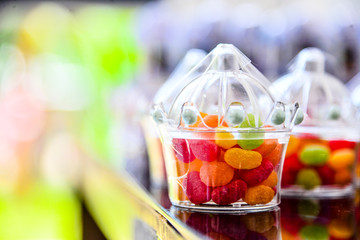 jelly beans in a transparent box