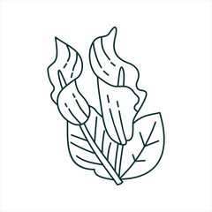 Flower Leaf Illustration Design Template Vector