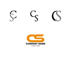 Set of Initial Letter CS Design Logo