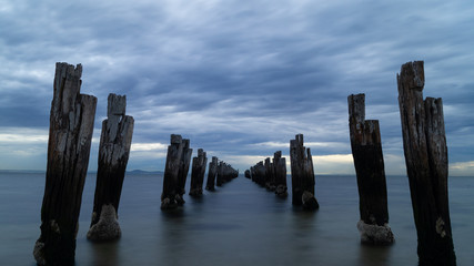 Photo of Abandoned Pier with Cloudy Skies - Victoria - Australia