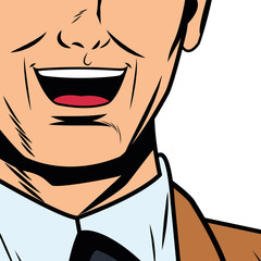 Pop art smiling businessman