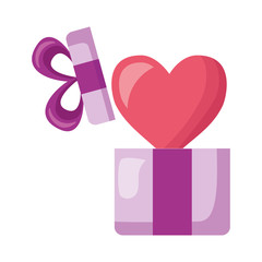 Fototapeta premium gift box heart