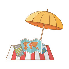 summer vacation relax cartoon vector illustration