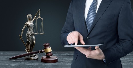 Lawyer table attorney authority background balance black