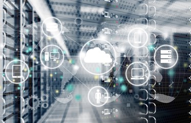 Abstract of modern high tech internet data center room