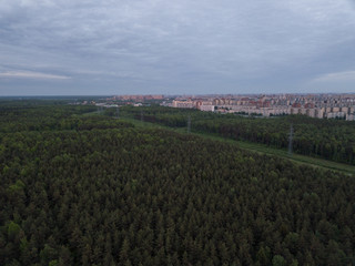 aerial view of the city in Saint-Petersburg