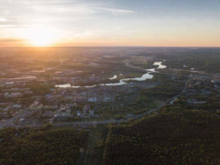 aerial view of the city at dawn in Sain-Peterburg
