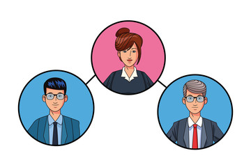 group of business people avatar profile picture in round icon