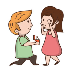 Kids in love cartoon