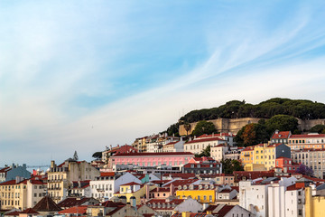 Fototapeta na wymiar High angle view of Lisbon city, Portugal