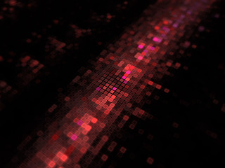 Abstract 3d Background Image, Graphic 3d Surface Illustration, Lines and Symmetrical Patterns, Colorful Transparent Pixel Stream, Holographic Square Patterns, Modern Digital Fractal Mosaic.