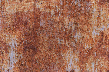 Grunge metal coroded texture. Old rusty metal plate heavily aged corrosion stain creates a grungy frame.