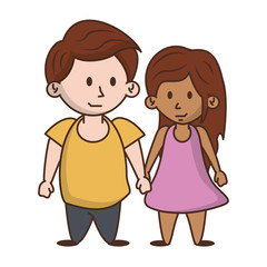 Obraz na płótnie Canvas Kids in love cartoon