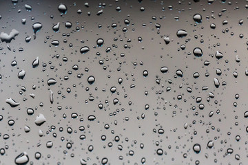 Water drops on glass.