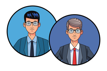 businessmen avatar profile picture in round icons