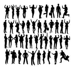 People Standing and Activity Silhouettes, art vector design 