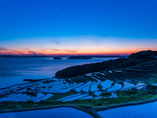 福島土谷棚田夕景