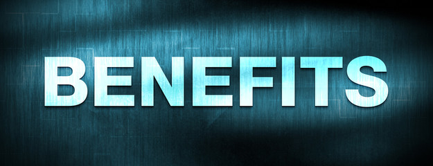 Benefits abstract blue banner background