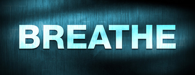 Breathe abstract blue banner background