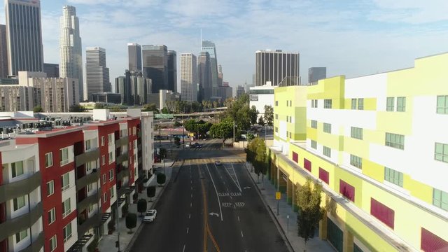 Downtown Los Angeles apartment flyby